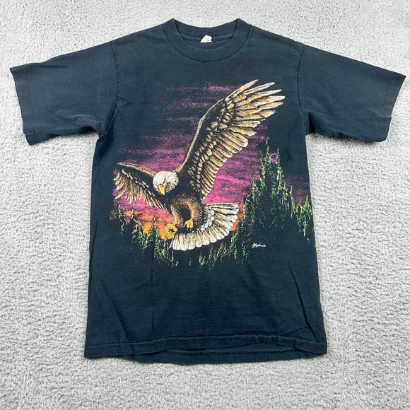 Hazelwood Other - VTG Bald Eagle 80s Single Stitch Crewneck T-Shirt Mens Medium Black Made In USA